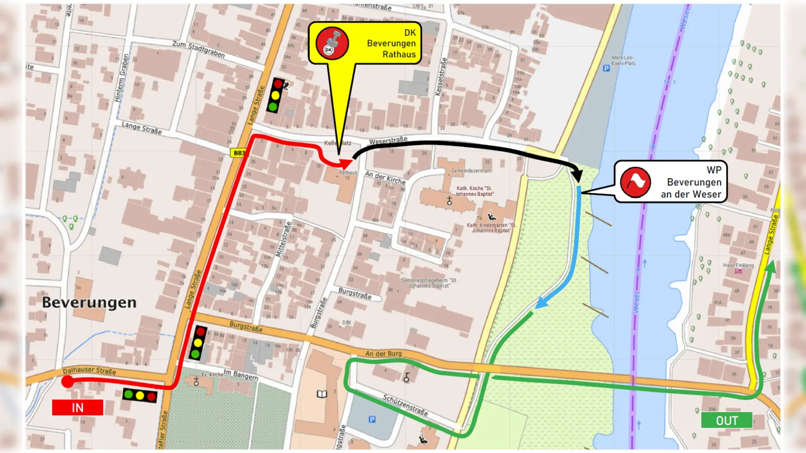 Die Strecke der Ausfahrt in Beverungen (Foto: Beverungen Marketing)