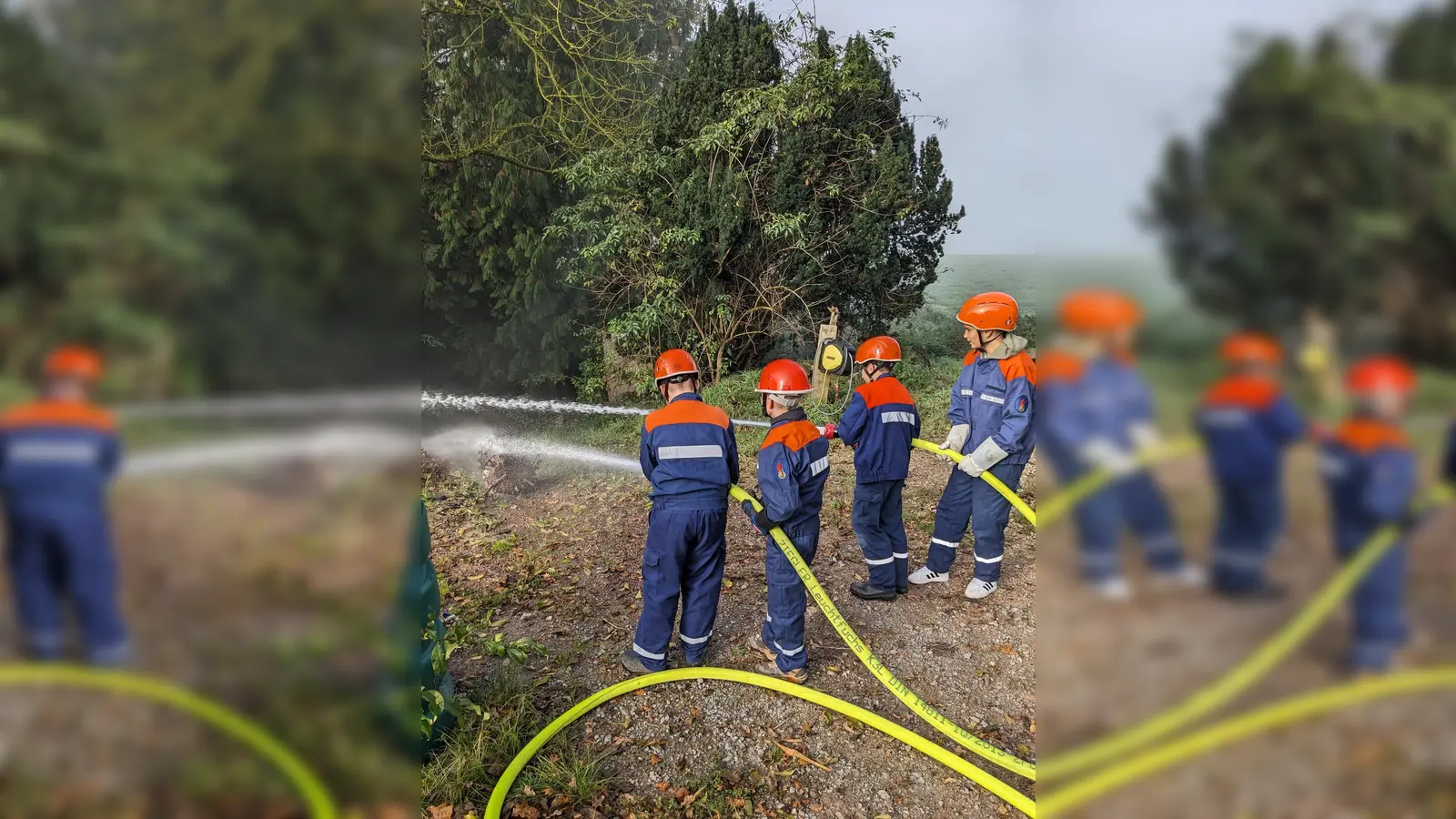 Die Jugendfeuerwehrleute löschten auf dem Berufsfeuerwehrtag so manches Feuer. (Foto: FFW Herstelle)