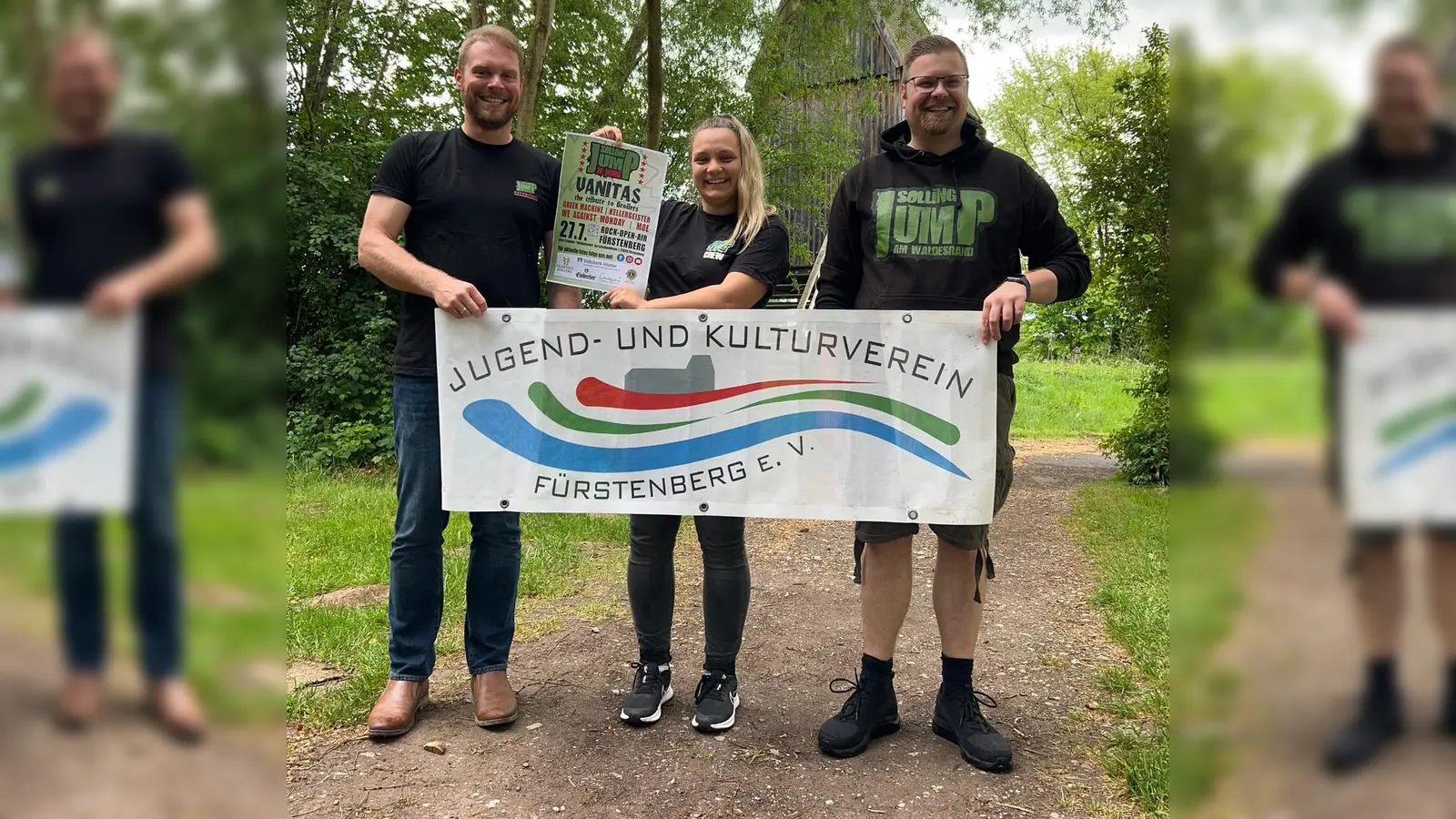 Freuen sich auf den 27. Juli: Fabian Fischer, Laura Neils und Marvin Küppers vom Organisationsteam. (Foto: Jugend- und Kulturverein Fürstenberg e. V.)